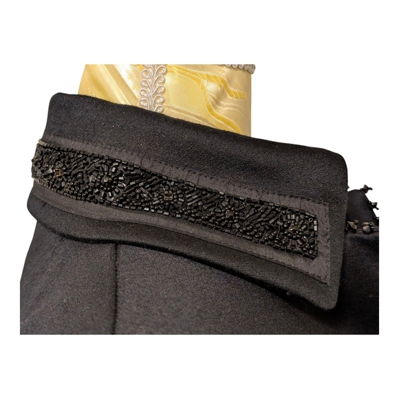 Rare!!! Vintage Zara Woman 100% Wool Black Beaded Coat. Made In Spain - Picture 8 of 13